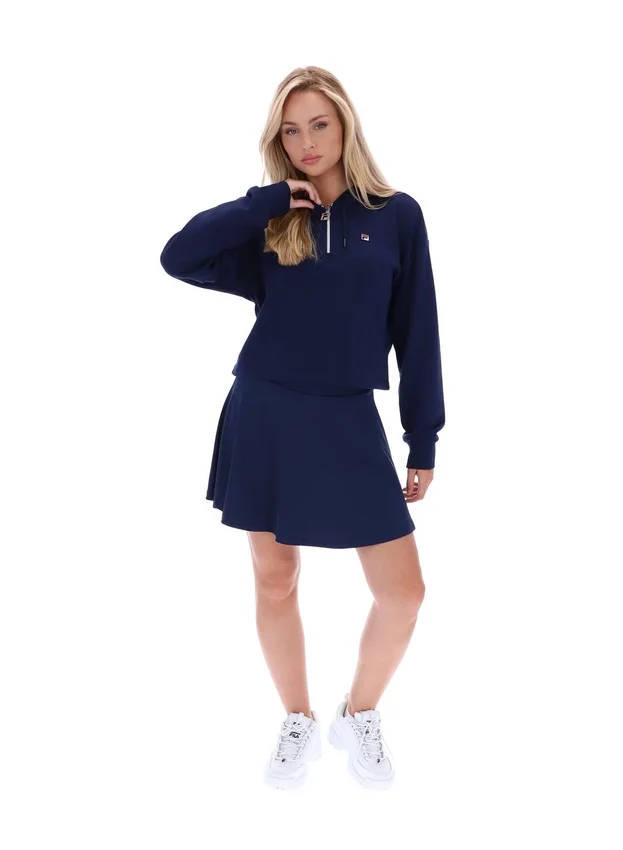 Fila Navy Fiorella 1/4 Zip Up Hoodie