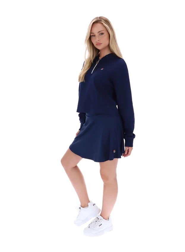 Fila Navy Fiorella 1/4 Zip Up Hoodie