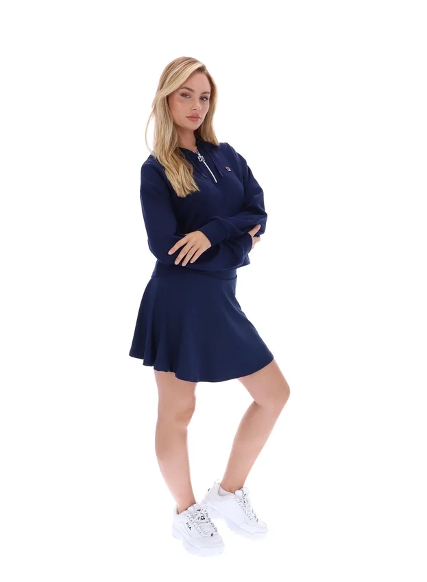 Fila Navy Fiorella 1/4 Zip Up Hoodie