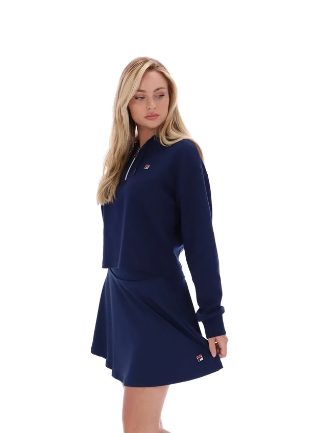 Fila Navy Fiorella 1/4 Zip Up Hoodie