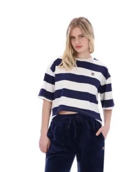 Fila Navy Genoa Boxy Cropped Tee