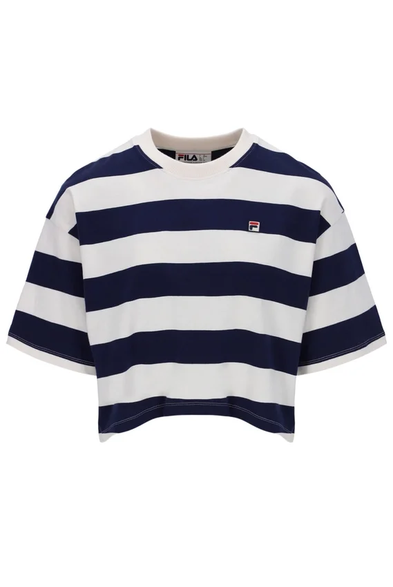 Fila Navy Genoa Boxy Cropped Tee
