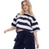 Fila Navy Genoa Boxy Cropped Tee