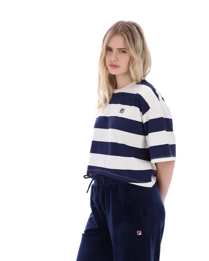 Fila Navy Genoa Boxy Cropped Tee