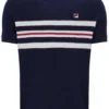 Fila Navy Gerardo Mesh Stripe Knitted Tee