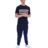 Fila Navy Gerardo Mesh Stripe Knitted Tee