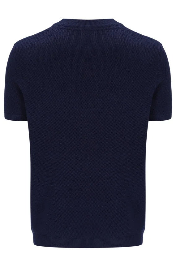 Fila Navy Gerardo Mesh Stripe Knitted Tee