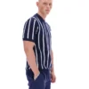 Fila Navy Giorgio Crochet Patchwork Knitted Polo