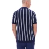 Fila Navy Giorgio Crochet Patchwork Knitted Polo