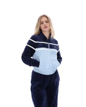 Fila Navy Giovana Cropped Zip-Up Top