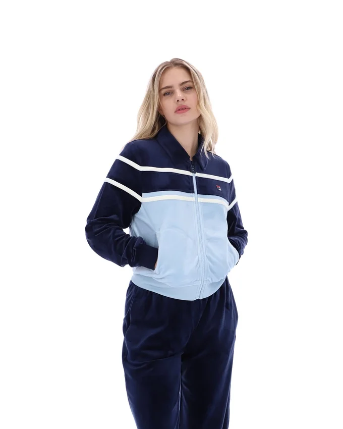 Fila Navy Giovana Cropped Zip-Up Top