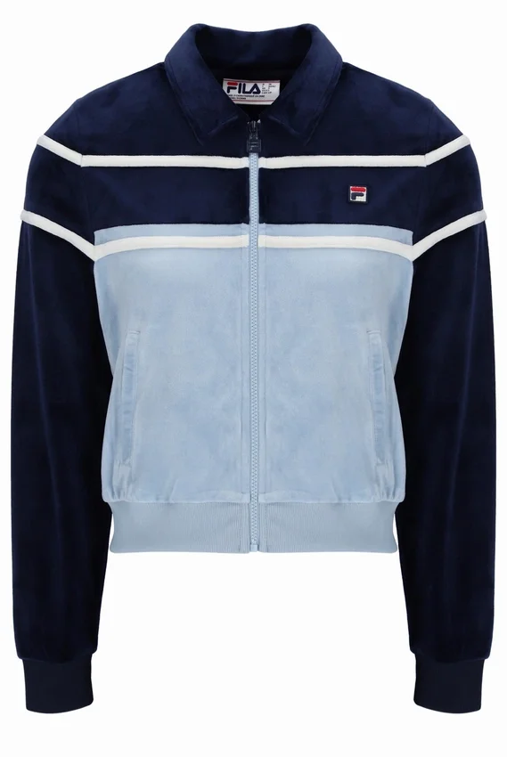 Fila Navy Giovana Cropped Zip-Up Top