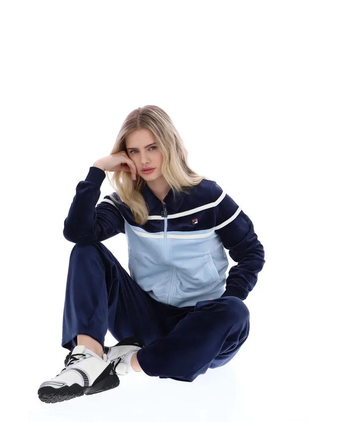 Fila Navy Giovana Cropped Zip-Up Top
