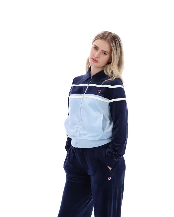 Fila Navy Giovana Cropped Zip-Up Top