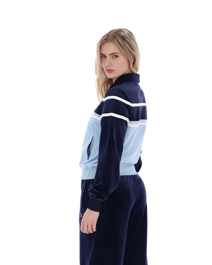 Fila Navy Giovana Cropped Zip-Up Top