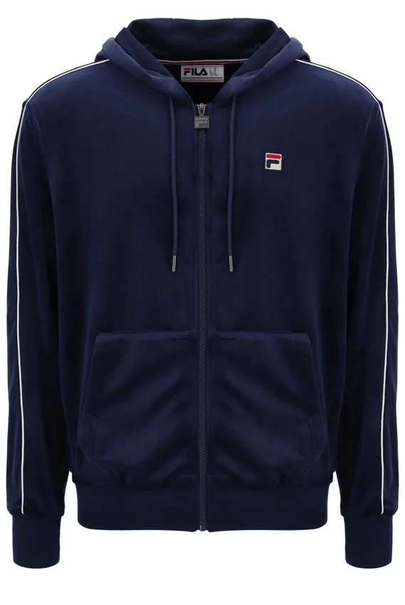 Fila Navy Italo Velour Hoodie