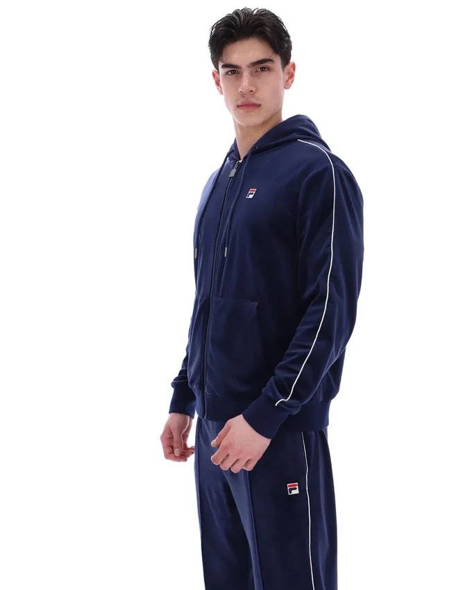 Fila Navy Italo Velour Hoodie