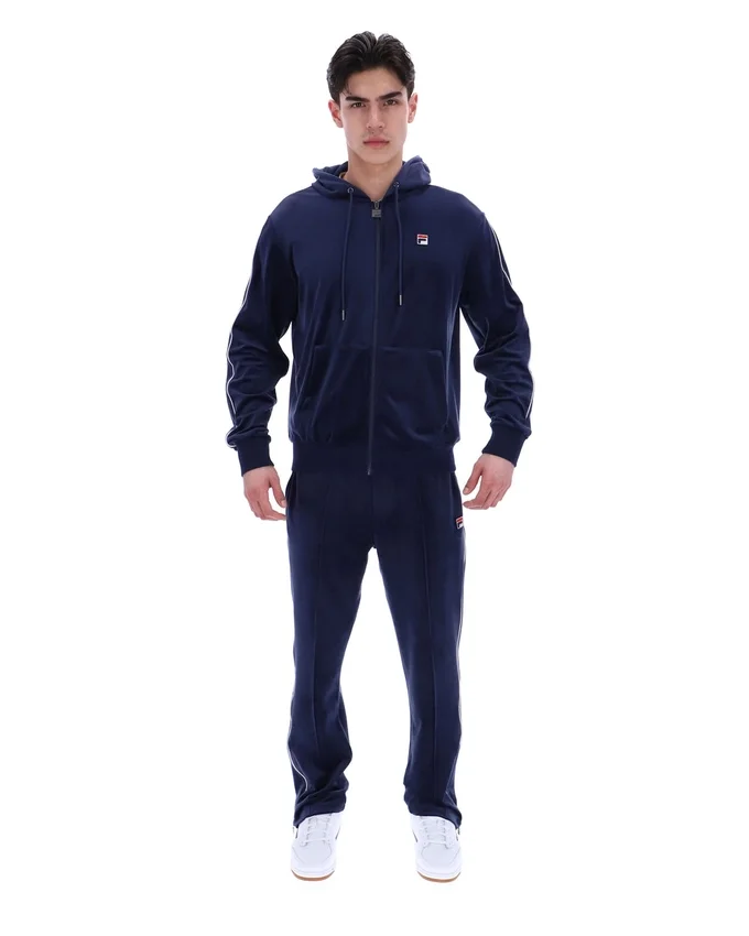 Fila Navy Italo Velour Hoodie