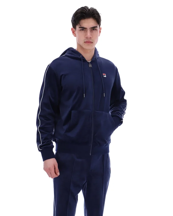 Fila Navy Italo Velour Hoodie