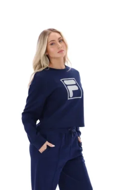 Fila Navy Jorie Wide Crew Neck Sweatshirt