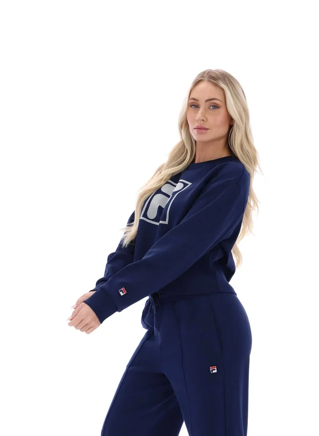 Fila Navy Jorie Wide Crew Neck Sweatshirt