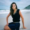 Fila Navy Jorja Cable Knit Vest