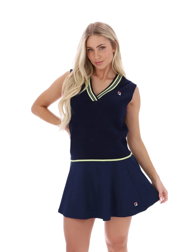 Fila Navy Jorja Cable Knit Vest