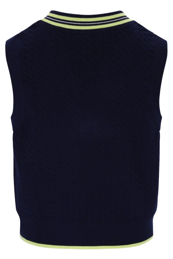 Fila Navy Jorja Cable Knit Vest