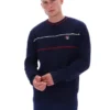 Fila Navy Kallum Waffle Textured Crew Neck Jumper