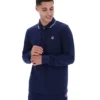 Fila Navy Monte Tipped Collar Long Sleeve Polo