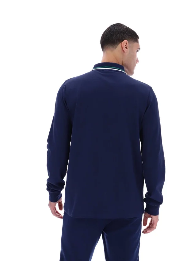 Fila Navy Monte Tipped Collar Long Sleeve Polo