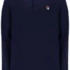 Fila Navy Monte Tipped Collar Long Sleeve Polo