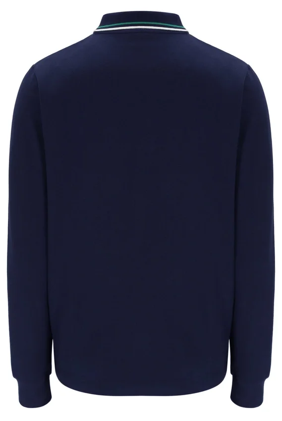 Fila Navy Monte Tipped Collar Long Sleeve Polo