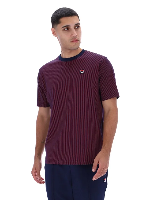 Fila Navy Nilo Printed Pinstripe T-Shirt