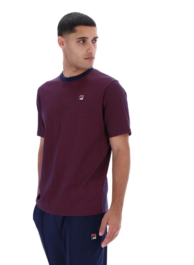 Fila Navy Nilo Printed Pinstripe T-Shirt