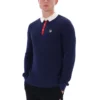 Fila Navy Nowell Waffle Knit Long Sleeve Polo