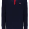 Fila Navy Nowell Waffle Knit Long Sleeve Polo