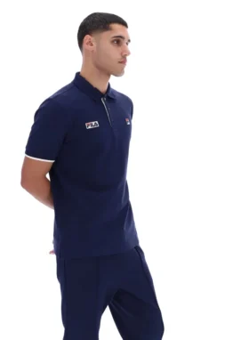 Fila Navy Pablo Three-Button Tipped Rib Polo Shirt