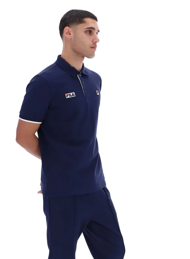 Fila Navy Pablo Three-Button Tipped Rib Polo Shirt
