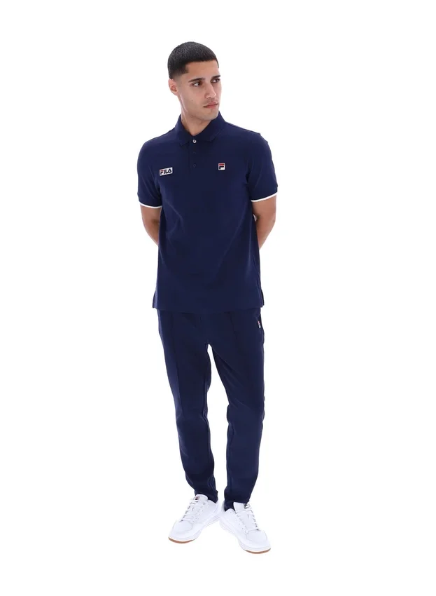 Fila Navy Pablo Three-Button Tipped Rib Polo Shirt