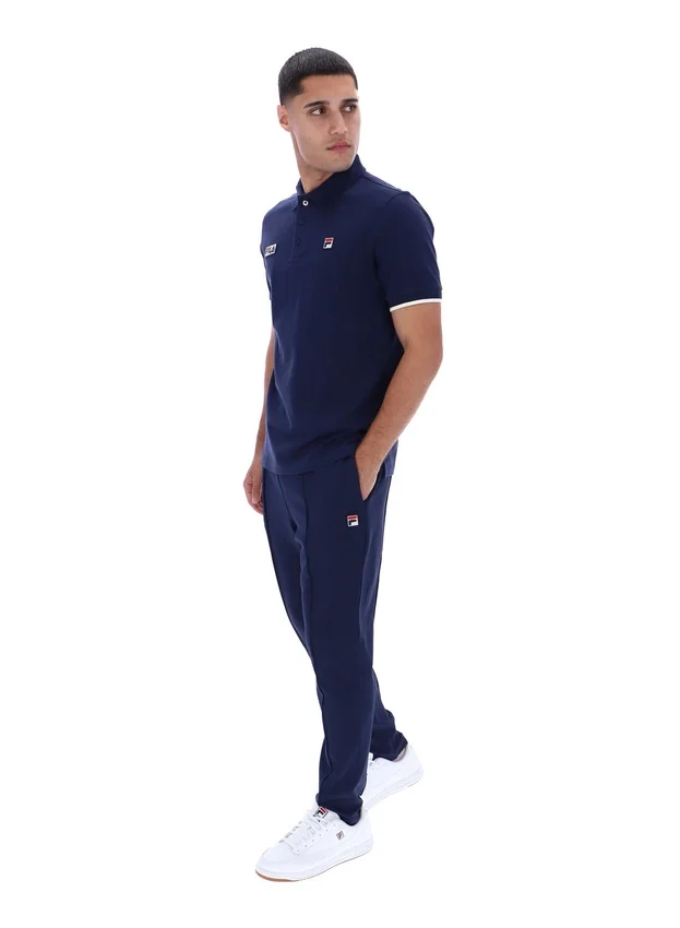 Fila Navy Pablo Three-Button Tipped Rib Polo Shirt