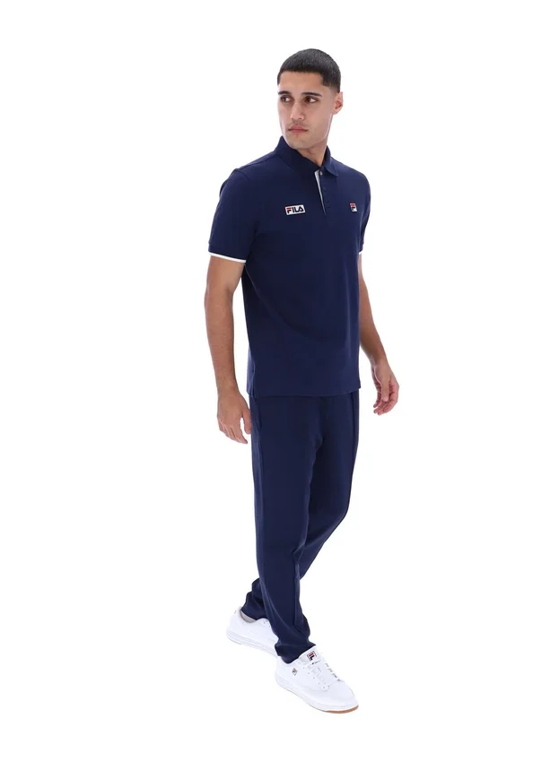Fila Navy Pablo Three-Button Tipped Rib Polo Shirt