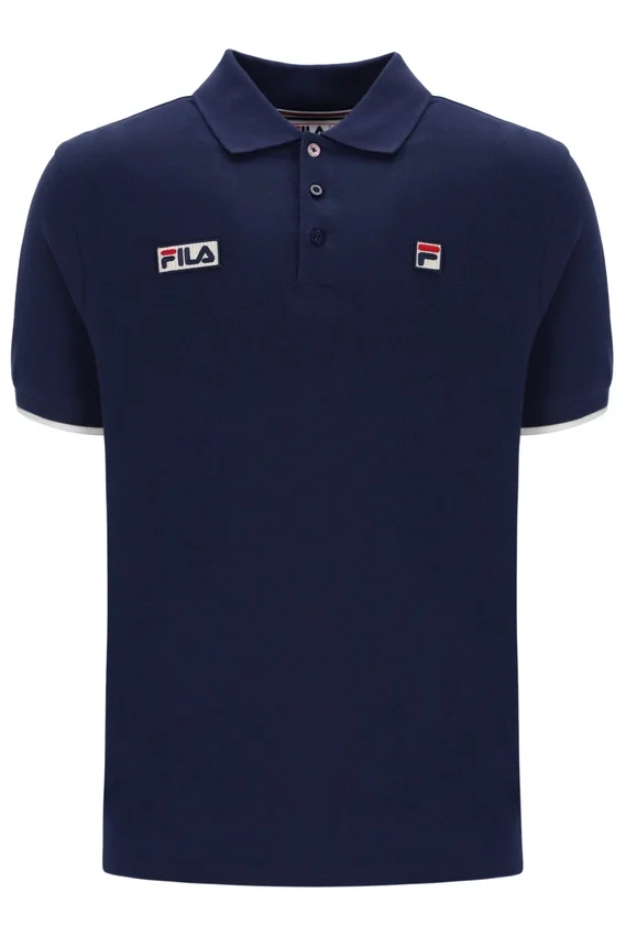 Fila Navy Pablo Three-Button Tipped Rib Polo Shirt