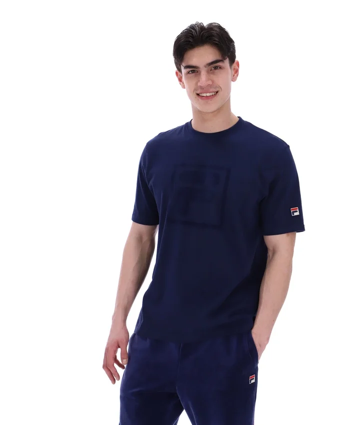 Fila Navy Pepe Tee with Flock Logo