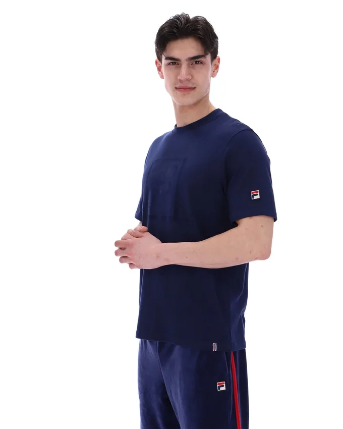 Fila Navy Pepe Tee with Flock Logo
