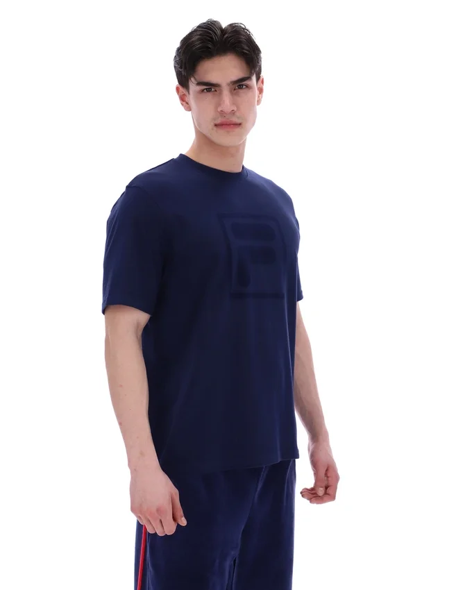 Fila Navy Pepe Tee with Flock Logo
