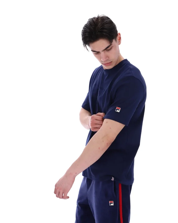 Fila Navy Pepe Tee with Flock Logo