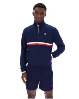 Fila Navy Rolando 1/4 Zip Neck Sweatshirt
