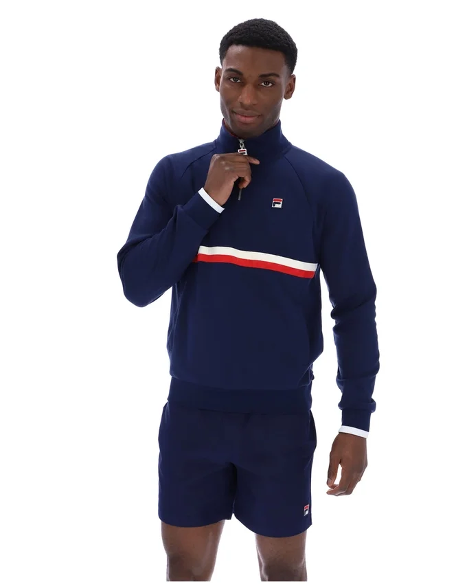 Fila Navy Rolando 1/4 Zip Neck Sweatshirt