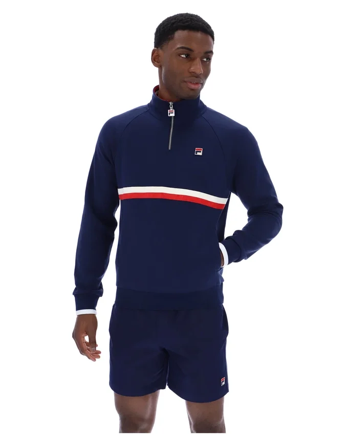 Fila Navy Rolando 1/4 Zip Neck Sweatshirt